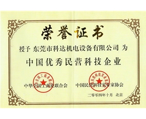 中國優(yōu)秀民營(yíng)科技企業(yè)